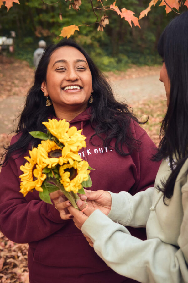 burgundy hoodie