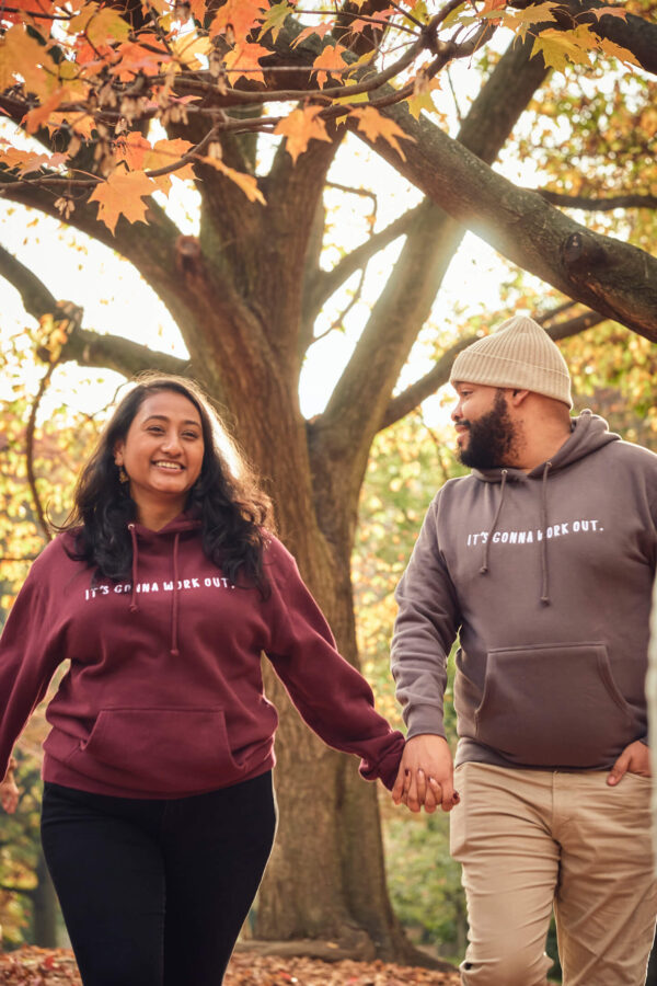 Burgundy & brown hoodie