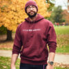 burgundy hoodie